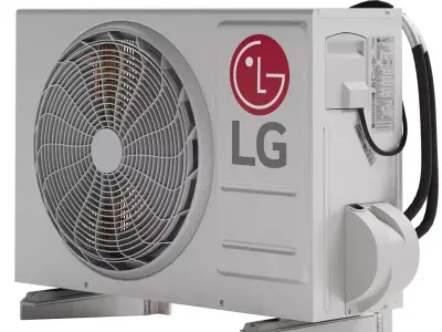 Outdoor unit of LG air conditioner Low-poly 3D model