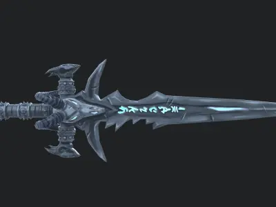 Frostmourne sword with lights Low-poly 3D model