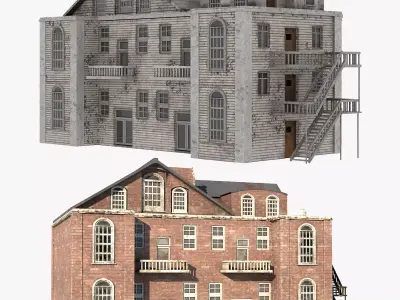 Realistic Detailed 4K Old House 3D model