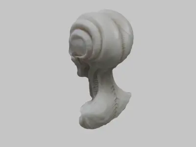 Science Fiction ALien Fantasy Woman Head Bust Low-poly 3D model