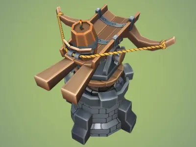 Low poly Barrelthrower Mk I Low-poly 3D model