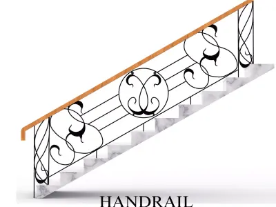 Handrail Low-poly 3D model