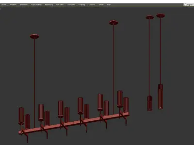  Papillon 1-Tier Lamp Low-poly 3D model