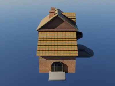 Old two-story house Free low-poly 3D model
