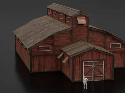 West Wild Barn 01 Low-poly 3D model