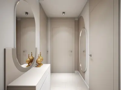 Living Room - Kitchen and bedroom 3D model