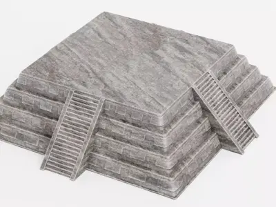 Mayan Pyramid V3 - Ancient Temple Architecture  3D model