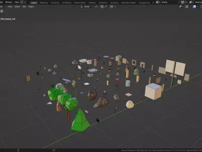 Raw Builder Lite 99 Essential Low-Poly Starter Kit Free low-poly 3D model
