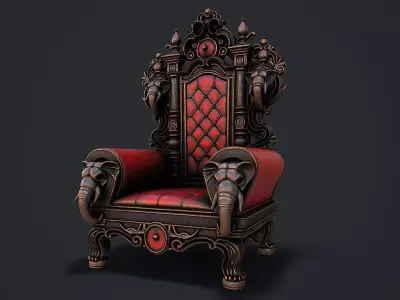 Fantasy Throne 2 game ready 3d model Low-poly 3D model