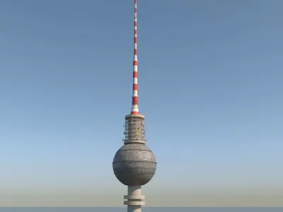 berlin tv radio tower fernsehturm np1 Low-poly 3D model