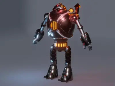 steampunk robot 3D model buy