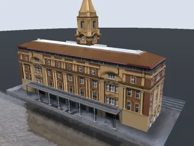 Auckland Ferry Terminal 3d low-poly model Low-poly 3D model