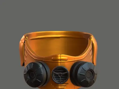 Gas mask helmet 3d model scifi Low-poly  Low-poly 3D model 198