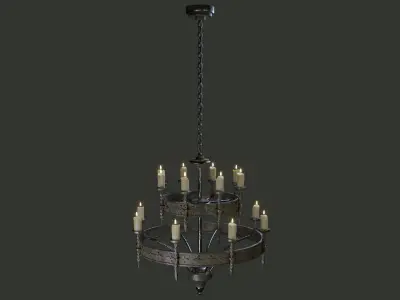 Candle Chandelier A Low-poly 3D model