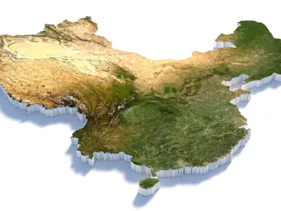 China Country Terrain 3D model