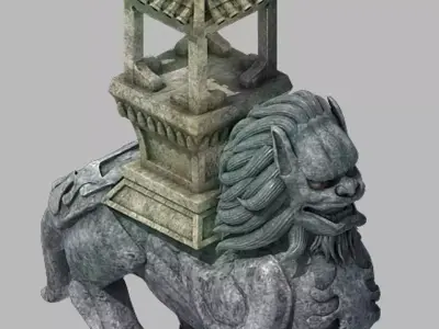 One hundred thousand mountains - stone - lion 3D model