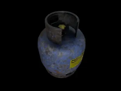 Gas Cylinder Pack Low-poly 3D model
