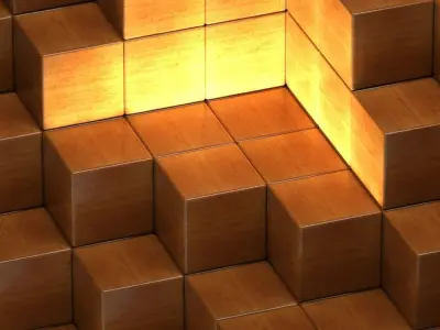 Perfect cube array background Low-poly 3D model