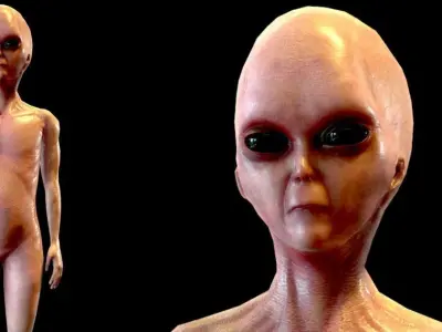 Realistic Aliens Full Pack Low-poly 3D model