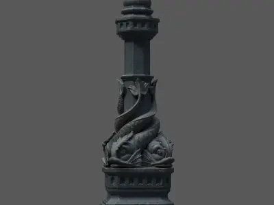 Victorian Ornate Lamp Post 3D model