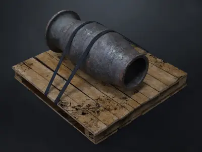 SUBD - Low Poly Loaded Industrial Pallet Prop Low-poly 3D model