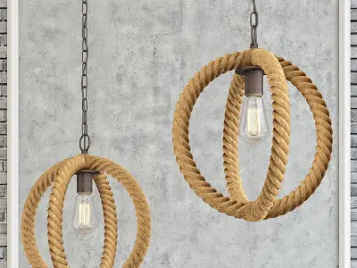 Circule rope chandelier 3D model