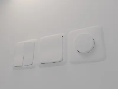 Realistic Wall Light Switch and Dimmer 3D model