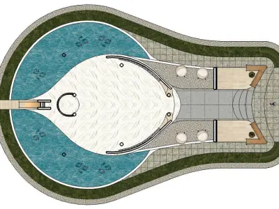mosque swimming pool plan 3D model