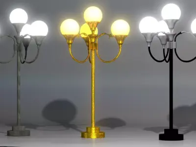 A collection of Street Lamps - Set I 3D model