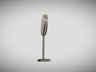 Social Distancing Signage Low-poly 3D model