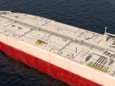  Cargo Oil Supertanker with Helicopter 