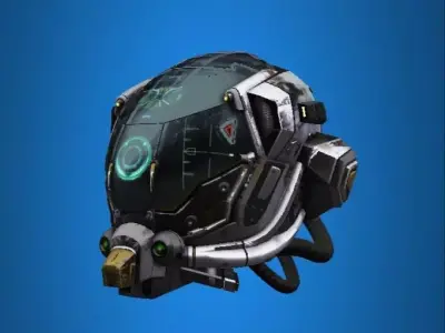 Robot damaged helmet  Low-poly 3D model