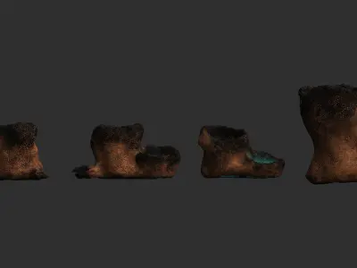 Alien Tubes - Blue Low-poly 3D model