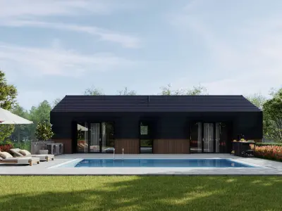 Exterior001 modern house in woods 3D model