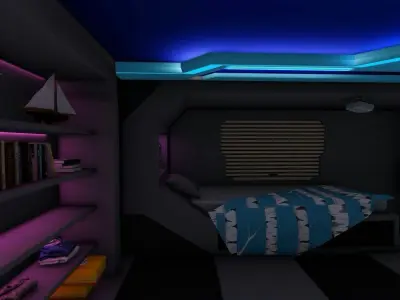 Cyberpunk Style Bedroom 3D model