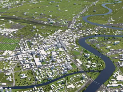 Winnipeg Canada 50x50km 3D City Map 3D model