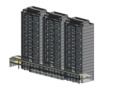Apartment Building CM22 - Revit Project 3D model