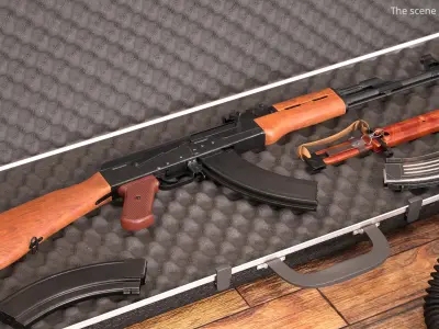  Kalashnikov AKM Battle Rifle with Bayonet 