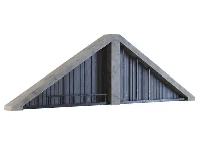 Factory Front Wall Triangle 3D model
