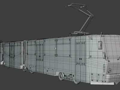 Stadler and KT8D5 trams 3D Model Pack