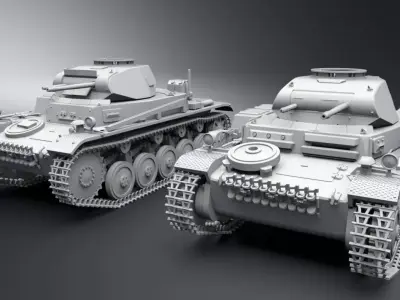 Panzer 2 C and F scale model 3D print model