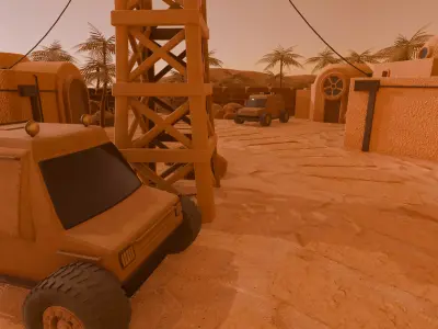 Mars Station Low-poly 3D model