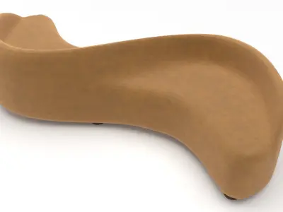 modern sofa Low-poly 3D model 7