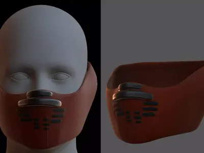 Gas mask helmet 3d model scifi Low-poly  Low-poly 3D model 133