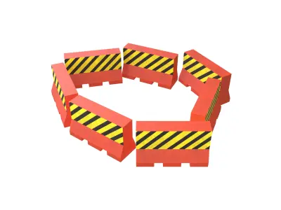 Road Barriers v4 012 Low-poly 3D model