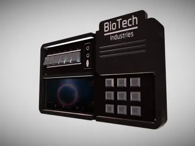 Sci-fi Control Panel Low-poly 3D model