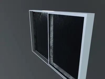 Double-Sliding Casement Window Low-poly 3D model