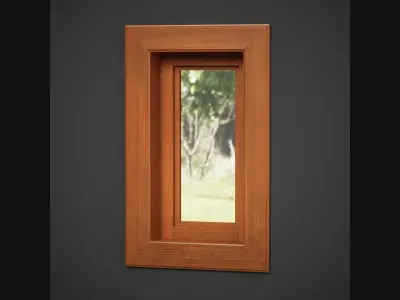 Small Wood Window 3D model