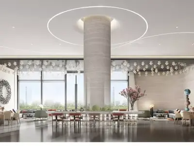 Sales office lobby interior decoration 3D model