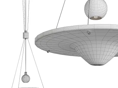 CLEPSYDRA B pendant light in brass and glass Low-poly 3D model